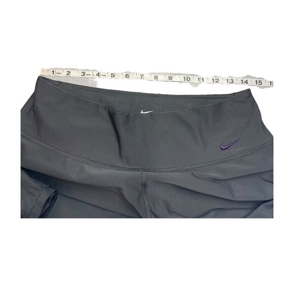 Nike Dri-Fit Capri Leggings Women's Medium Black Swoosh High-Waist Performance - Picture 4 of 6